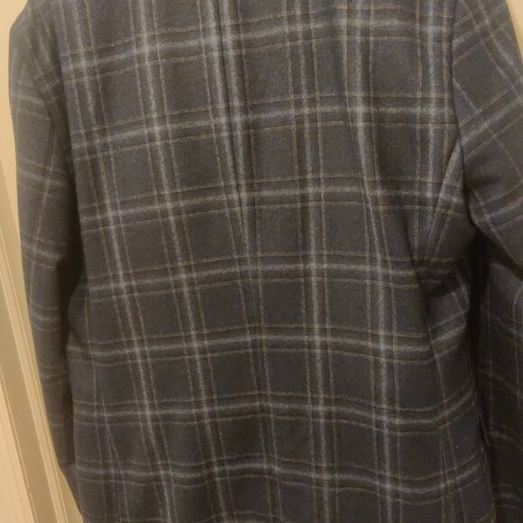 Moss London 38R 32w navy check slim fit suit half lined 100% fine merino wool - Picture 7 of 8